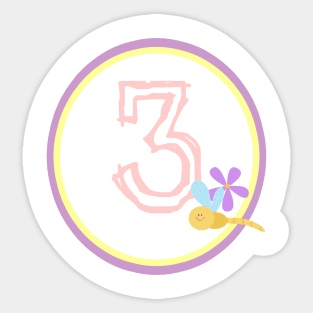 Three for Me Sticker